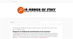 Desktop Screenshot of insearchofstuff.com